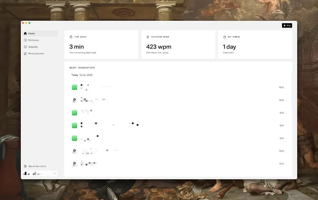 Glaido desktop app in light mode